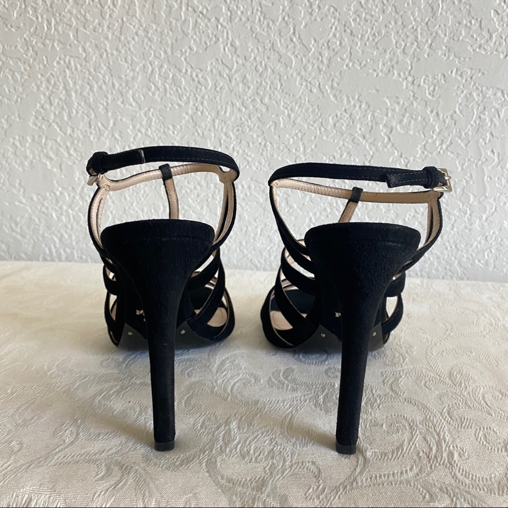 Prada blacks crisscross strap suede sandals - Picture 6 of 13
